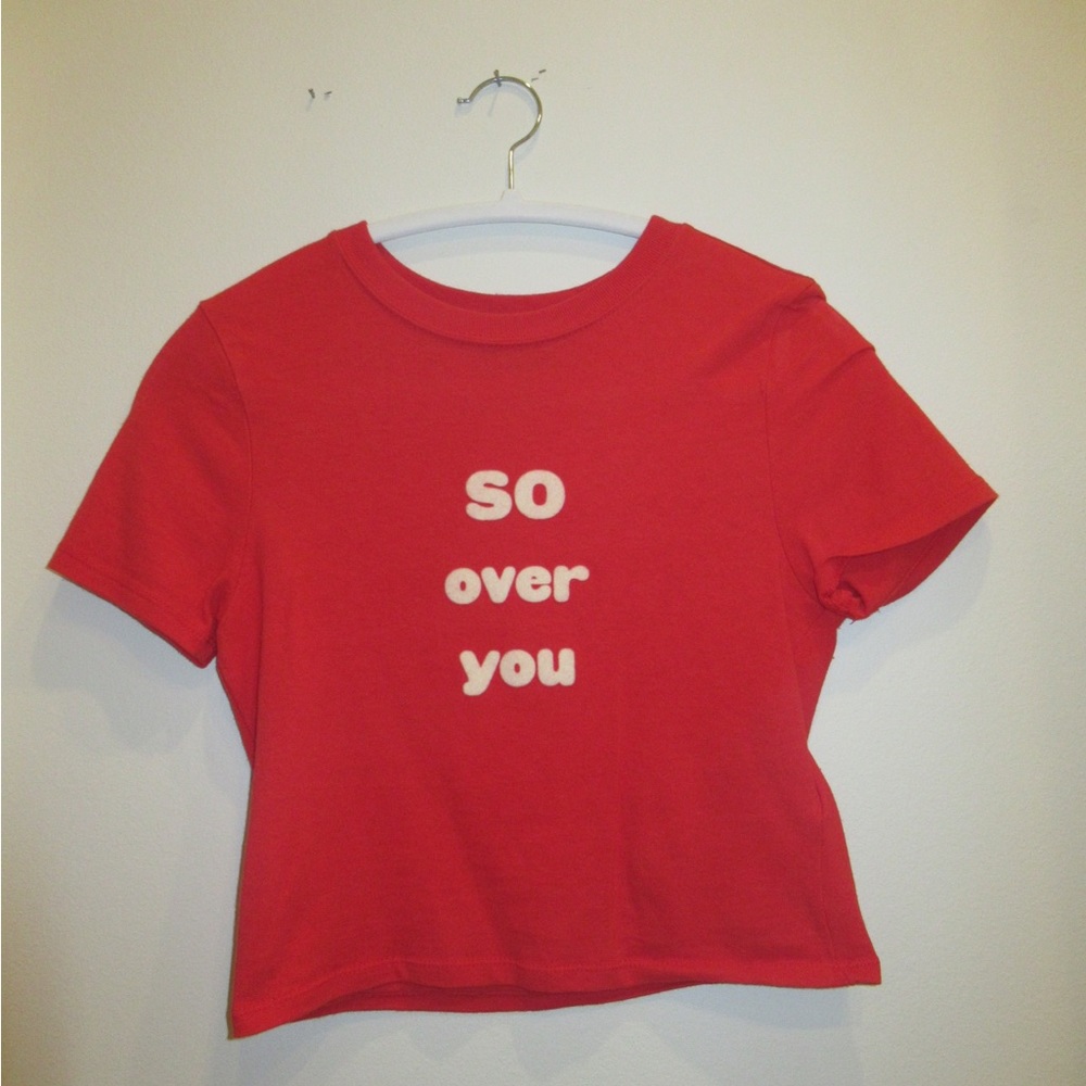 Red graphic baby tee